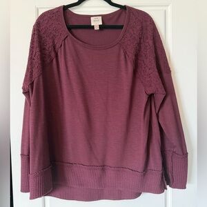 Knox Rose Burgundy Knit Top